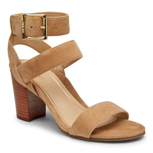 Vionic sofia heeled sandal in tan