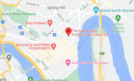 Google map pinpointing Brisbane City clinic location