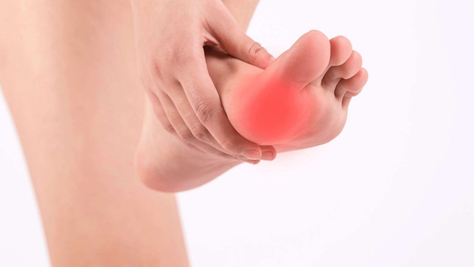 Ball of foot pain shown by a red indicator on someone's foot